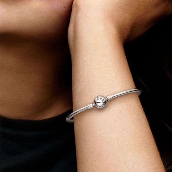 Pandora Logo Ball  Clasp Bangle Charm Bracelet 7.5” - Picture 3 of 10